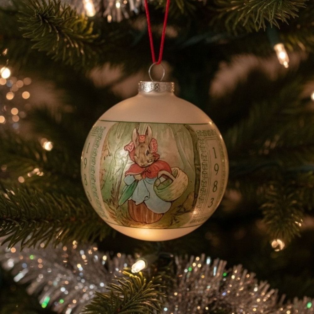 Schmid BEATRIX POTTER  1983 The Tale of Peter Rabbit Glass Ball 4" Ornament